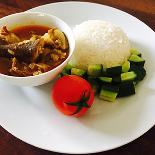 Roasted Lamb Tail soup and basmatic Rice